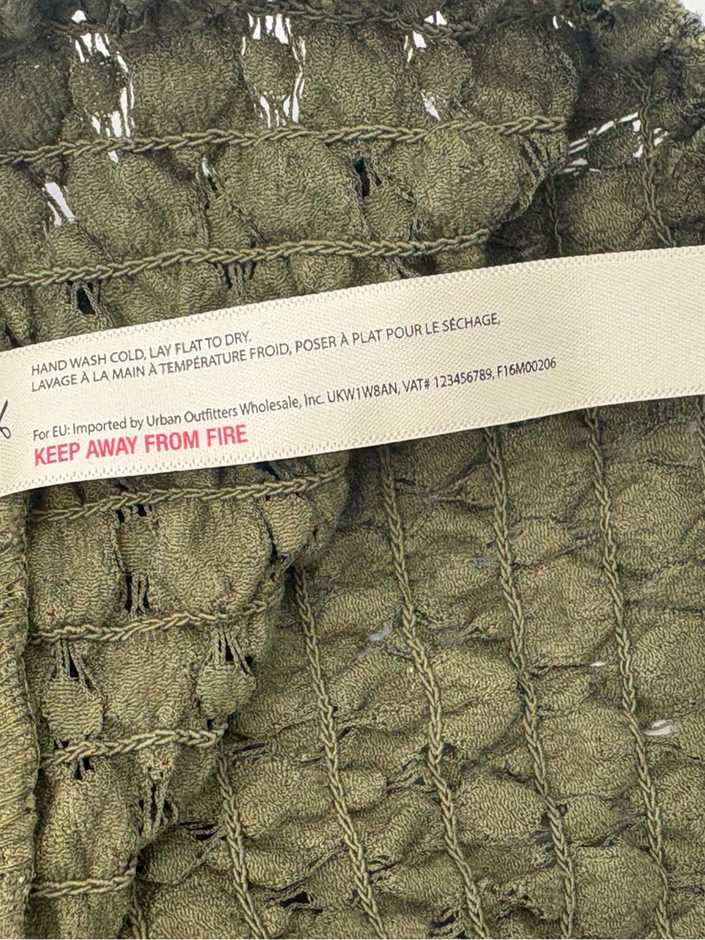 Free People Lace Bralette L Olive Green Crochet Strappy NWT - Picture 9 of 12
